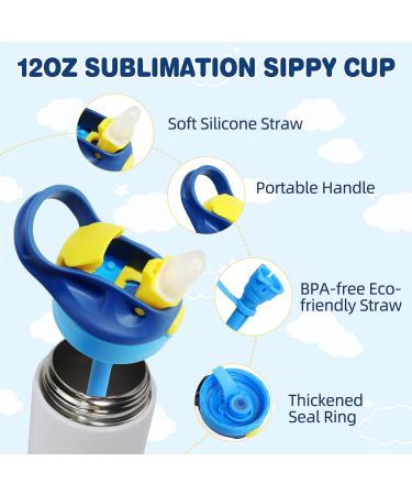 Mocaru Kids Sublimation 12oz Water Bottle with Straw Lid - 6 Pack - Buy Online on GoSupps.com