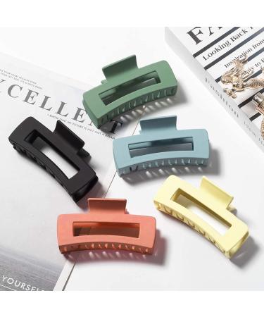 5 Pcs Hair Claw Clips-Nonslip Large Claw Clip Strong Hold Hair Clips Suitable for Women Fashion Hair Styling Accessories Multicolor - Buy Online on GoSupps.com