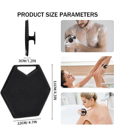 Silicone Exfoliating Body Scrubber with Storage Hooks - No-Slip Handle - Bath Accessories - Black - Buy Online on GoSupps.com