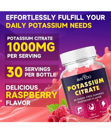 Potassium Citrate Gummies for Adults Sugar-Free Potassium 1000mg Support Leg Cramps & Electrolyte Balance High Potency 60 Count 1pack - Buy Online on GoSupps.com