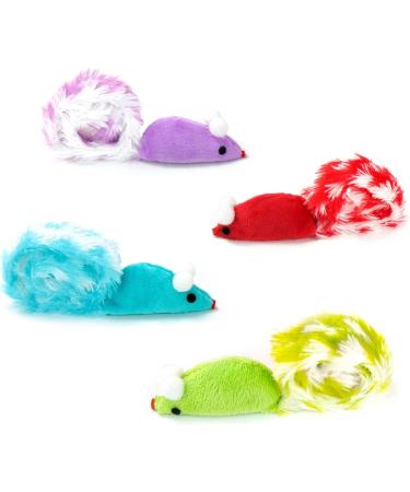 Chiwava 4 Pack Soft Plush Cat Mice Toys - 15 Inch Rattling Interactive Rustling Activity for Cats - Buy Online on GoSupps.com