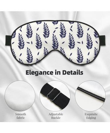Blue Leaves Print Sleep Eye Mask | Soft Eyeshade with Elastic Strap for Travel & Sleeping Shop Now - Buy Online on GoSupps.com