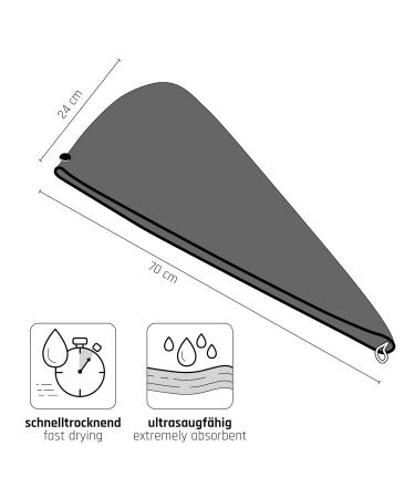 Haarurban Microfiber Set - 2 Quick-Drying Turban Towels in Dark Gray/Blue | Strong Suction Hair Drying Towels - Buy Online on GoSupps.com
