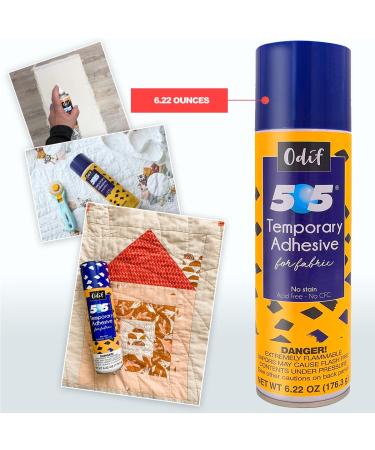 Odif 505 Spray and Fix Fabric Adhesive 6.22oz - Embroidery & Quilting Basting Glue | Includes 25 Sewing Fabric Clips - Buy Online on GoSupps.com