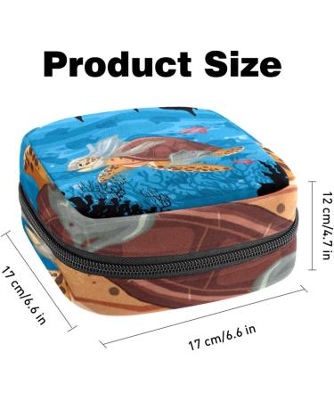 Portable Women's Menstrual Cup & Tampon Bags | Colorful Sea Turtle Design | Ideal for Teen Girls - Buy Online on GoSupps.com