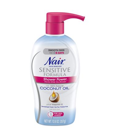 Nair Shower Power Hair Remover Cream with Coconut Oil Plus Vitamin E 12.6 oz (357 g)