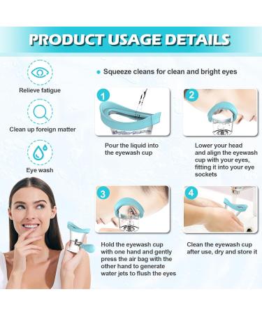 Silicone Eye Wash Cup Kit for Effective Eye Cleansing - Blue - Buy Online on GoSupps.com