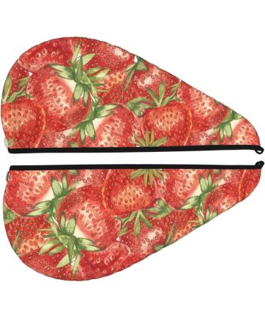 Strawberry Microfiber Hair Towel - Soft Super Absorbent Coral Velvet for Long Curly & Thick Hair | Quick Dry Hair Wrap for Women - Buy Online on GoSupps.com