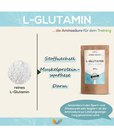 L-Glutamine Powder 500g - 100% Pure Amino Acid | Vegan Sports Supplement | Lab Tested Quality from Austria - Buy Online on GoSupps.com