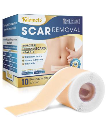 Silicone Scar Sheets (1.6 x 60-1.5M) - Scar Removal Gel Tape Keloids C-Section Burn Reducing Therapy 60'