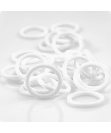 Adapter for pacifier & chain | Silicone O-ring | white | 5 pieces
