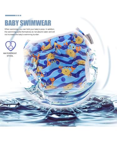 Healifty Reusable Swim Nappy Deep Sea Blue Fish for Newborn Toddler Boys Girls (0-3 Years) | Swimming Diapers - Buy Online on GoSupps.com