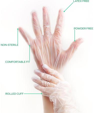 Rhino (1000 Count) Clear Vinyl Gloves Safety Work Gloves Powder-Free Latex-Free Non-Sterile Ambidextrous Safety Gloves Large - Buy Online on GoSupps.com