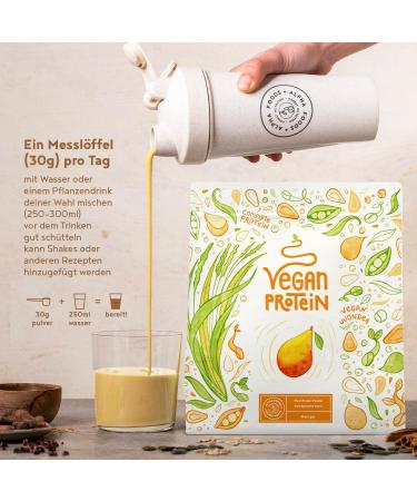 Vegan Mango Protein Powder - 75% Protein 23g per Serving - Rice & Pea Blend - 600g - Buy Online on GoSupps.com