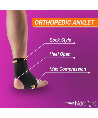 Orthopedic Anklet - X-Large Black Ankle Brace for Sprained Ankle Support & Compression Sleeve - International Shipping Available - Buy Online on GoSupps.com