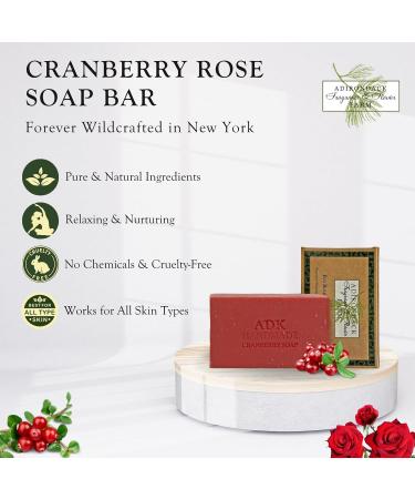 Buy ADK Natural Cranberry Rose Soap Bar - Handmade Organic Vegan Olive Oil Soap for Moisturizing Oily & Sensitive Skin - 16 oz - Buy Online on GoSupps.com