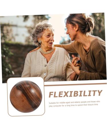 Shop Frcolor 2st Fitness Golfer Massage Balls - Wooden Handheld Therapy Balls for Seniors - Natural Ebony Texture 5.10x5.00cm - Buy Online on GoSupps.com