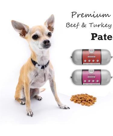 Drool Pet Products Dog Food Pate 1 x Beef Pate 1 x Turkey Pate | Twin pack 2 x 400g | Premium Pate | Dog Pate Tube - Buy Online on GoSupps.com