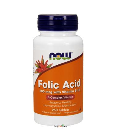 NOW Foods Folic Acid 800mcg 250C