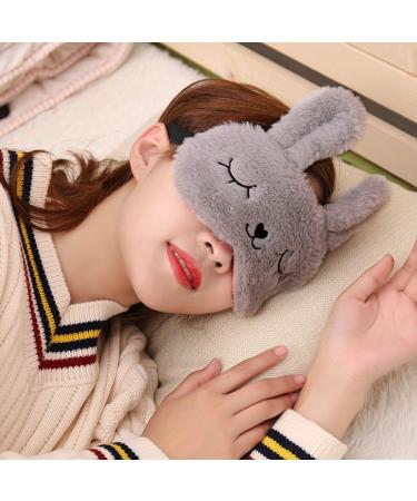 Silk Plush Bunny Grey Sleep Mask - Cute Rabbit Eye Mask for Women & Kids - Buy Online on GoSupps.com