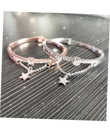 MAGICLULU Star Hand Jewelry Gemstone Bracelets Cuff Bracelet Sun and Moon Bracelet Star Women Bracelet Womens Bracelets Bracelet for Women Crystal Bead Bracelet Pendant Miss Vintage Silver 19.5*1.2cm - Buy Online on GoSupps.com