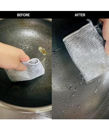 Crcyphne 10 PCS Multifunctional Non-Scratch Wire Dishcloth Silver Metal Steel Wire Dishwashing - Buy Online on GoSupps.com