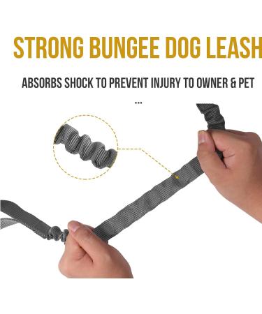 OneTigris Spring Loaded Dog Leash - Durable Nylon Adjustable 85.1cm to 118.1cm Grey - Perfect for International Shipping - Buy Online on GoSupps.com