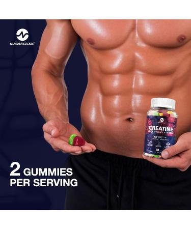 NLMUBR LUCKSIT Creatine Monohydrate Gummies - 5g for Men & Women, Creatine Gummies Mixfruit Taste with Taurine for Muscle Gain & Strength, Muscle Builder, Energy Boost, Pre Workout Supplement, 160pcs - Buy Online on GoSupps.com