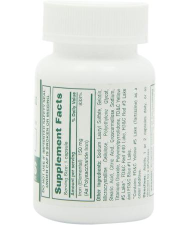 Dietary Supplement - Poly Iron Capsules 150 mg (100 caps per bottle) by Cypress Pharmaceutical #185-01 (1 Bottle of 100 Caps) - Buy Online on GoSupps.com