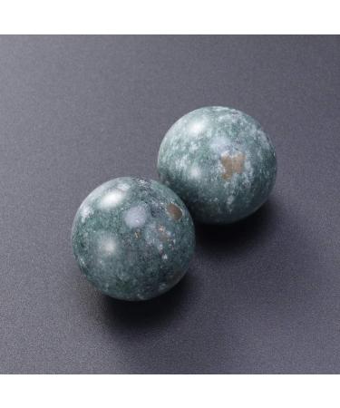 2 Pieces Jade Hand Massage Balls - Baoding Balls for Acupuncture & Hand Exercise (Black & Gray) - International Shipping - Buy Online on GoSupps.com