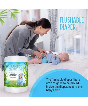 Disposable Bamboo Diaper Liners | Eco-Friendly & Fragrance Free | Flushable & Biodegradable | 100 Sheets per Roll - Buy Online on GoSupps.com