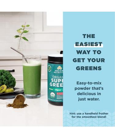 Organic Peppermint SuperGreens Powder with Probiotics | Real Fruits, Vegetables, Herbs | Digestive & Energy Support | 25 Servings - Buy Online on GoSupps.com