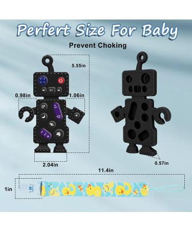 HHMY Robot Shape Silicone Teething Toy for Babies 0-36 Months - Baby Teether Sensory Toy for Infant - POP Fidget Teething Toy - Buy Online on GoSupps.com