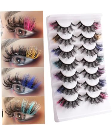 minkissy 7 Pairs Fake Eyelashes False Lashes Curl Lash Extensions Individual Lashes False Eyelashes Makeup Eyelashes Lash Clusters with Color Fake Lashes Make up Extend Chemical Fiber - Buy Online on GoSupps.com