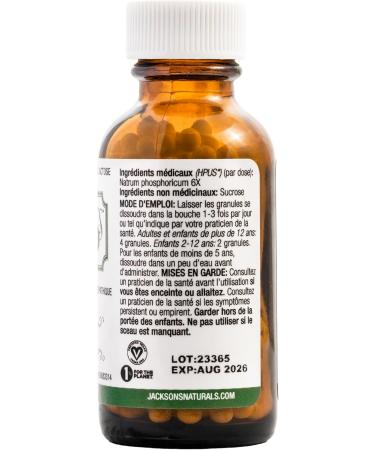 Jackson's Cell Salt #10 Nat Phos 6X (500 Pellets) - Certified Vegan Lactose-Free Natrum Phosphoricum | Buy Internationally - Buy Online on GoSupps.com