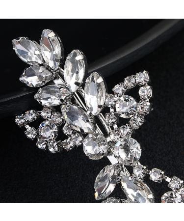 2 Pcs Rhinestone Hair Clips Shining Hair Barrettes Bridal Hair Barrettes Pins Leaf Wedding Hairpin Bride Pearl Crystal Hair Clips Silver Rhinestone Barrette Elegant Bridal Hair Accessories - Buy Online on GoSupps.com