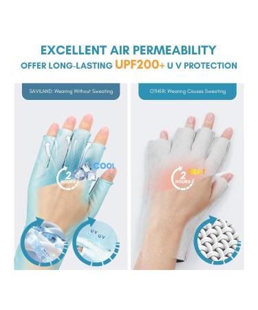 Saviland UV Gloves for Gel Nails - UPF200+ UV Nail Gloves with UV Tape, Finger Gloves for Nail Light Curing and Skin Care - Blue (Gift for Women) - Buy Online on GoSupps.com