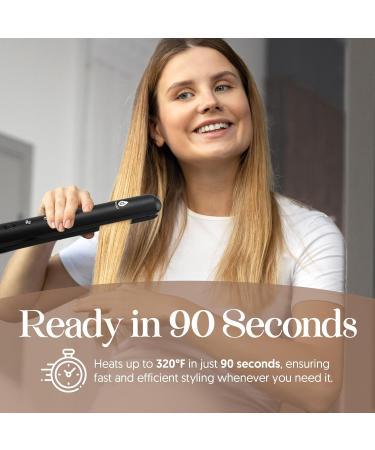 PURSONIC Cordless Hair Straightener - USB Rechargeable Portable Flat Iron with Ceramic Plates for Global Shipping - Black - Buy Online on GoSupps.com