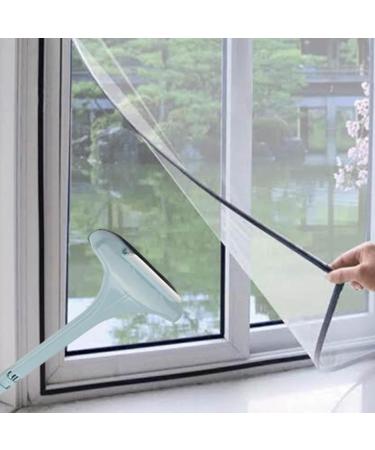 Glass Screen Scraper | Glass Scraper | Reusable Glass Cleaner Tool Mesh Screen Cleaner Washing Equipment for Wardrobes Sofa Countertops Cabinets Screen Blue - Buy Online on GoSupps.com