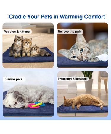 Kiroto Outdoor Heating Pad for Cats | Electric Cat Heat Pad for Outdoor Cat House | Auto Temperature | Safe Waterproof Pet Bed Pad M - NavyBlue - Buy Online on GoSupps.com