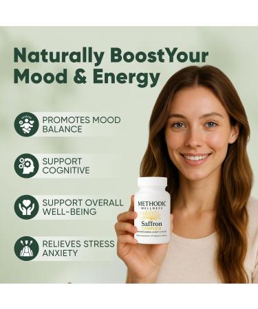 METHODIC WELLNESS Saffron Complete Supplements 88.5mg Saffron Extract for Mood Energy Stress Relief & Sleep Non-GMO & Gluten-Free 60 Vegetable Capsule - Buy Online on GoSupps.com