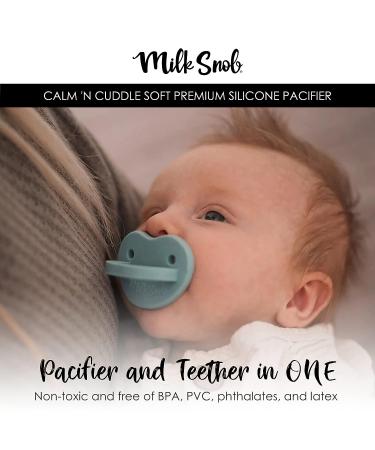Milk Snob Calm n Cuddle Silicone Pacifier 6-18 Months - BPA Free Teether for Baby Girl and Boy. Perfect Baby Shower Gift for New Moms! Stage 2 Blue Breeze - Buy Online on GoSupps.com