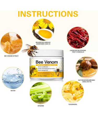Bee Venom Anti-Wrinkle Cream Bee Venom Cream for Face Anti-Wrinkle Hydrating Moisturising Reduces Fine Lines Lightens The Skin 50g - Buy Online on GoSupps.com