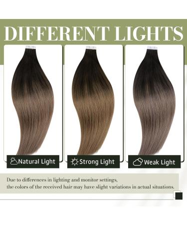 Runature 30cm Tape-In Extensions | Real Hair Balayage Brown & Blonde Ombre | Remy 20pcs 30g #2/6/18 - Buy Online on GoSupps.com
