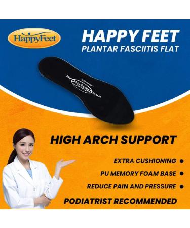 Happy Feet Plantar Fasciitis Flat Feet Orthotic High Arch Support Gel Insoles - Men's and Women's Sizes (L) - Buy Online on GoSupps.com