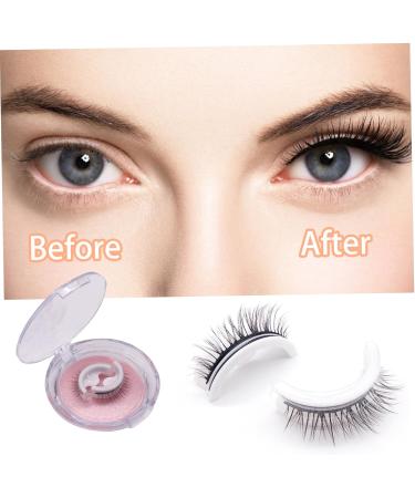 Fake Eyelashes 1 Pair Reusable Self-adhesive False Eyelashes Makeup Eyelashes with Crystal Case Realistic Lashes for Beginners Women Natural Fake Eyelashes - Buy Online on GoSupps.com