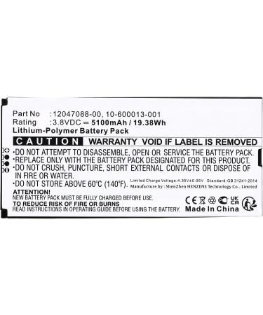 Buy Synergy Digital Alarm System Battery - Compatible with Vivint Smart Hub | Ultra High Capacity Li-Pol 3.8V 5100mAh Replacement for Vivint 10-600013-001 - Buy Online on GoSupps.com