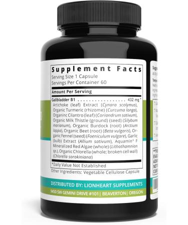 Gallbladder Support Formula Supplements for Natural Cleanse & Digestive Health - Includes Artichoke, Milk Thistle, Beet & Turmeric - 60 Caps - Buy Online on GoSupps.com