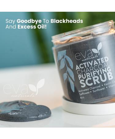 Eva Naturals Activated Charcoal Scrub - Purifying Facial Exfoliator for Women - Buy Online on GoSupps.com