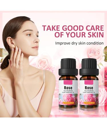 Rose Essential Oil Organic Rose Oil 100% Pure & Natural Cold Pressed Veganm for Face Skin Body Hair Hands for Skin Brightening Anti-Aging Anti-Wrinkle & Hydrating 60 ml - Buy Online on GoSupps.com